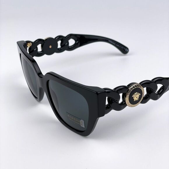 NEW Versace VE4409 GB1/87 Black Gray Square Women Square Sunglasses - Picture 4 of 13